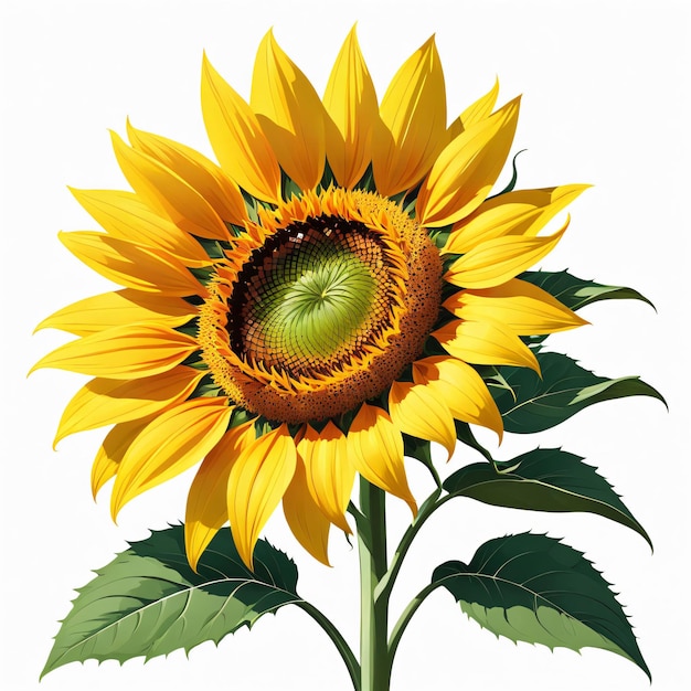 Vector one sunflower