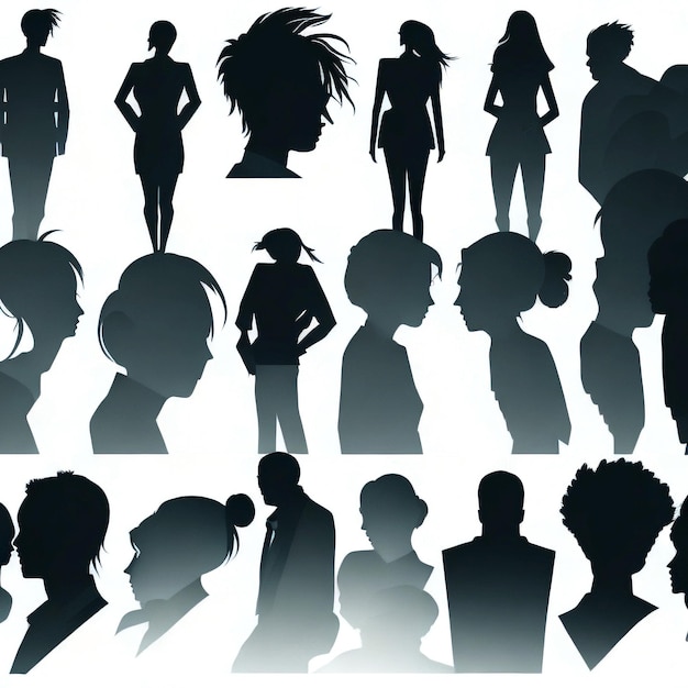 Vector people silhouette profil