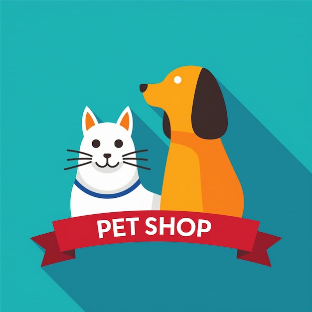 Photo vector pet shop logo design template ai generated