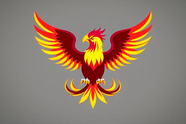 Vector Phoenix Bird Gradient Logo Style