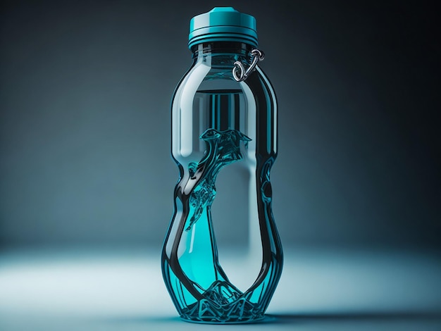 vector plastic bottle with water on white