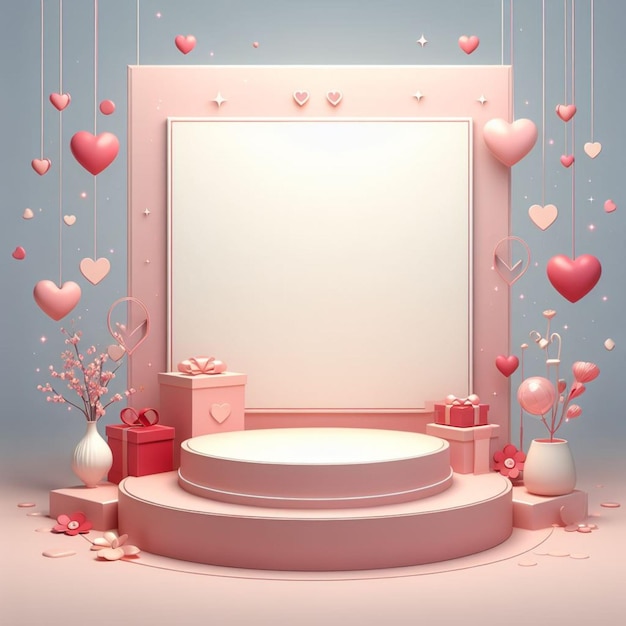 vector podium for product display valentines day poster