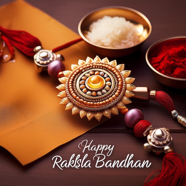 Photo a vector poster for a happy raksha bandhan with colorful background