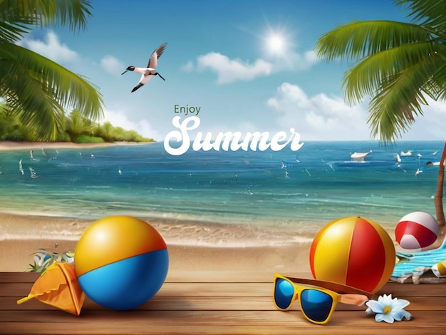 vector realistic background for summer season