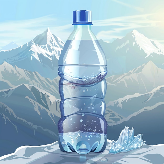 Vector realistic mineral water plastic bottle