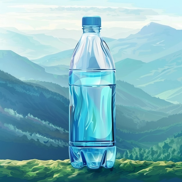 Vector realistic mineral water plastic bottle