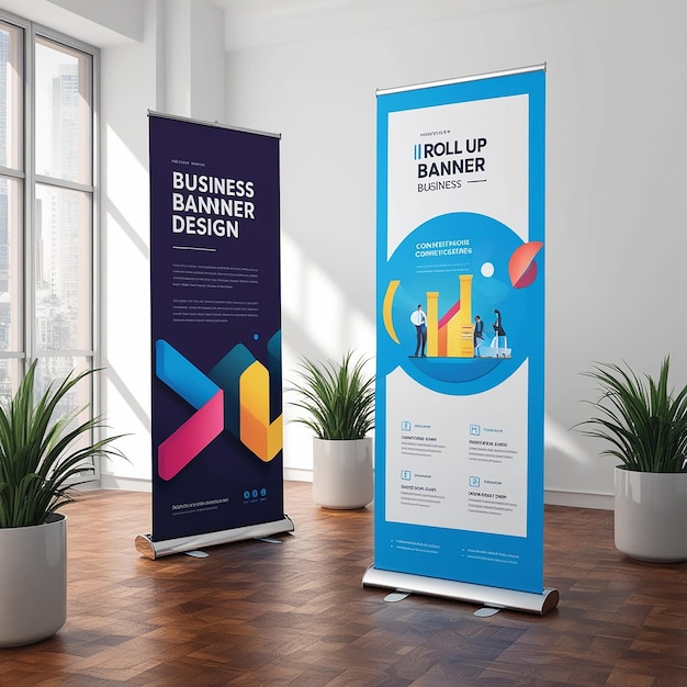 Vector Roll up Banner Design Business Rollup Banner Design With Mockup