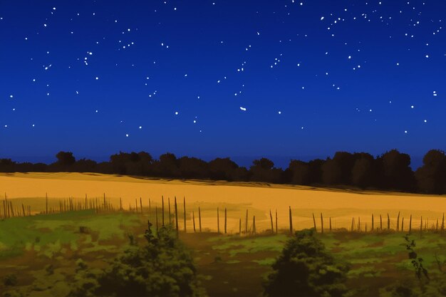 Photo vector rural view at night