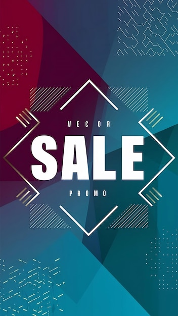 Photo vector sale promo banner with geometric background abstract promo poster with spapes backdrop