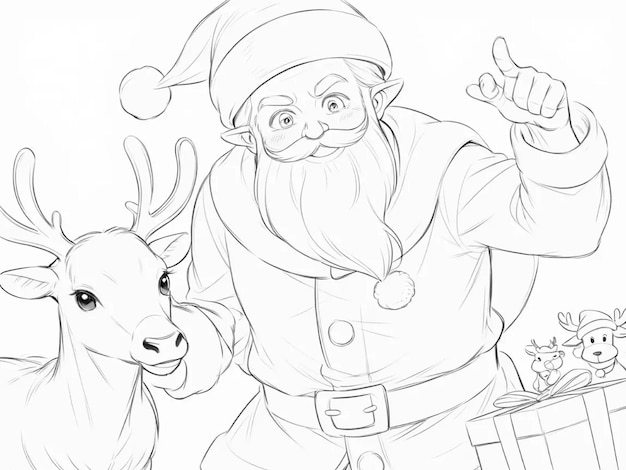 Photo vector santa claus drawing illustration