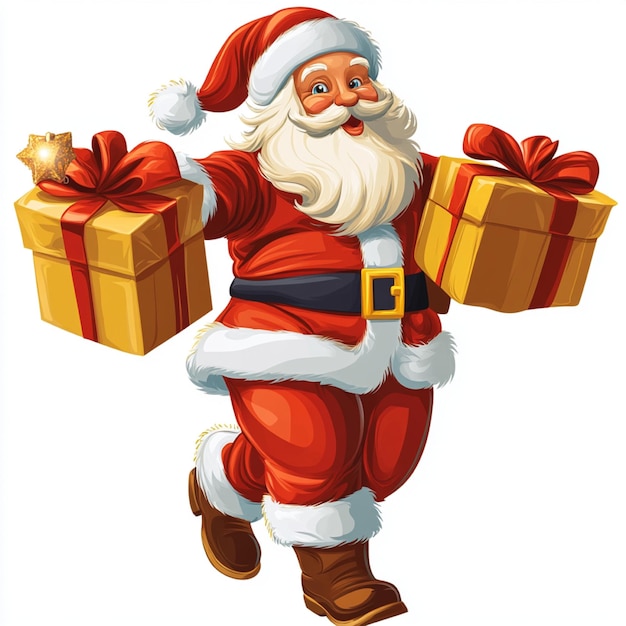 Photo vector santa claus is bringing gifts