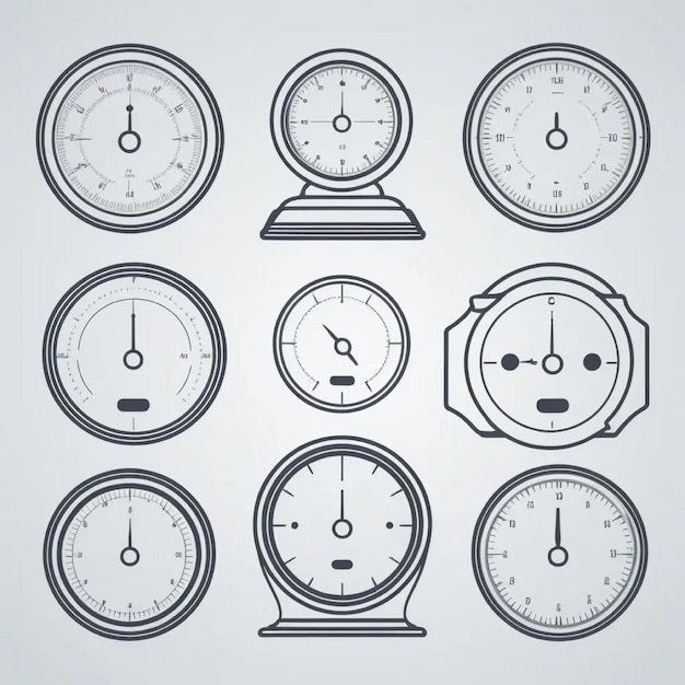 Photo vector scales an outline icons collection silhouettes