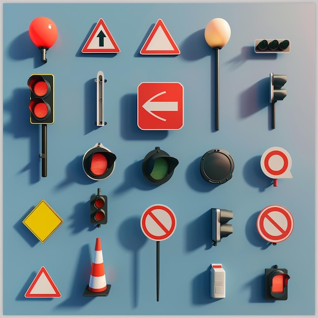 Photo vector set of traffic signs