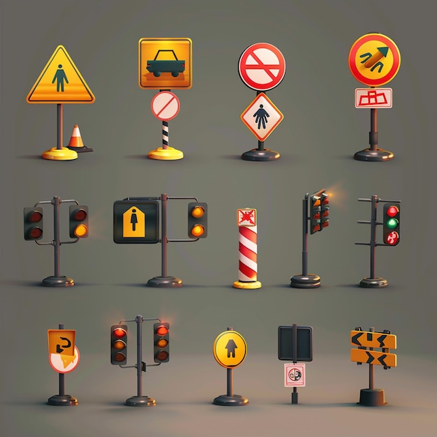 Photo vector set of traffic signs