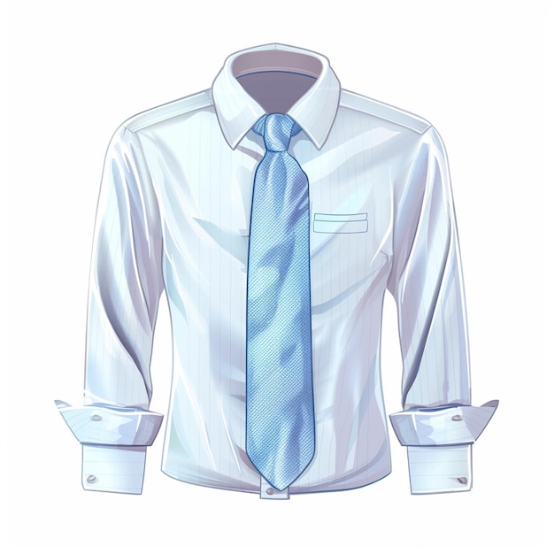 Vector shirt with tie on white background Generative AI