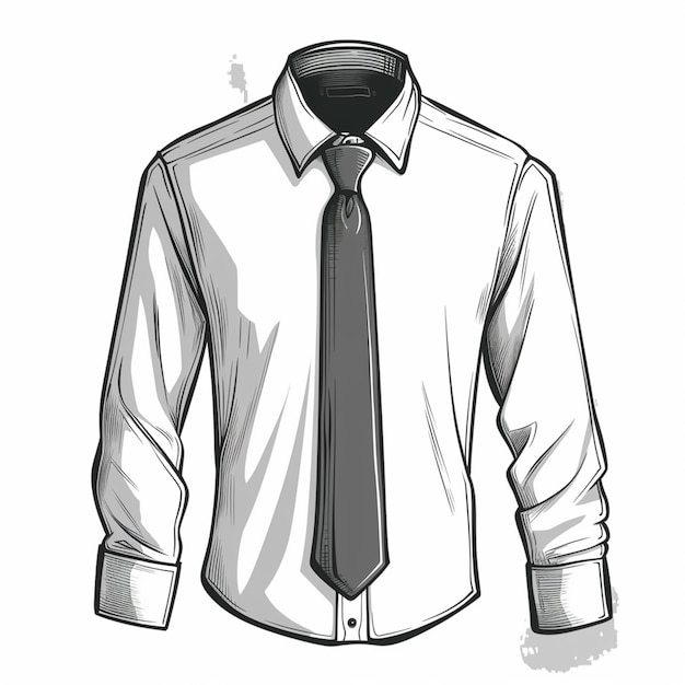 Vector shirt with tie on white background Generative AI