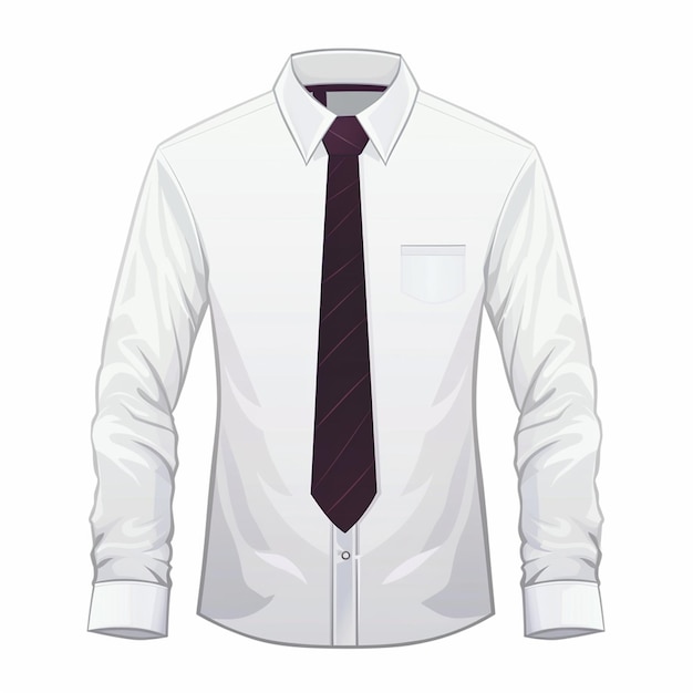 Vector shirt with tie on white background Generative AI