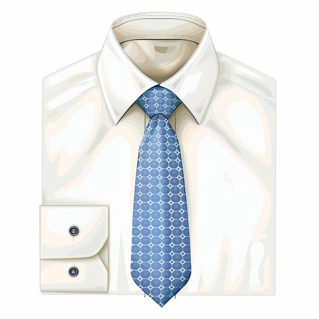 Vector shirt with tie on white background Generative AI