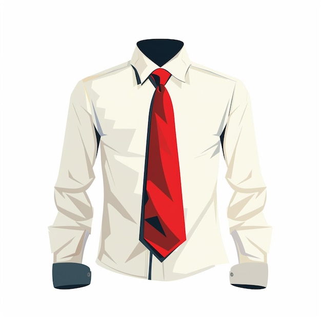 Vector shirt with tie on white background Generative AI