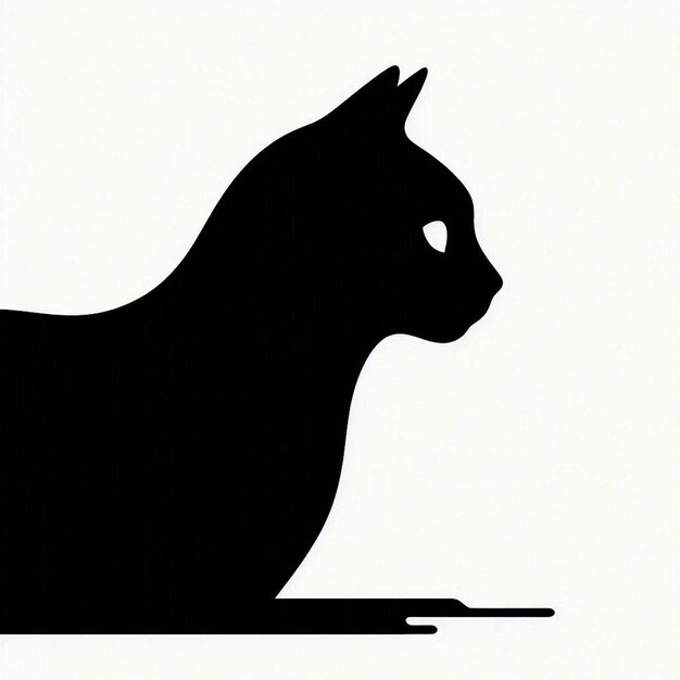 A vector silhouette image of a Shadow cat