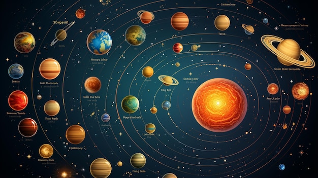 vector solar system for science education