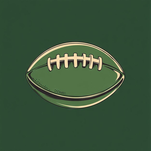 Photo a vector style minimalistic symbol of a green american football creative with bold lines two toned