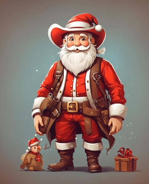 Vector Style Realstic Image of Santa Claus created with Generative AI