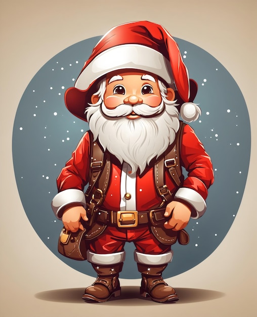 Vector Style Realstic Image of Santa Claus created with Generative AI