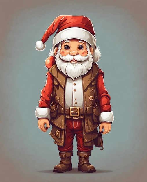 Vector Style Realstic Image of Santa Claus created with Generative AI