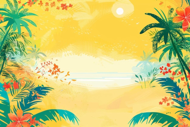 A vector summer beach tropical paradise