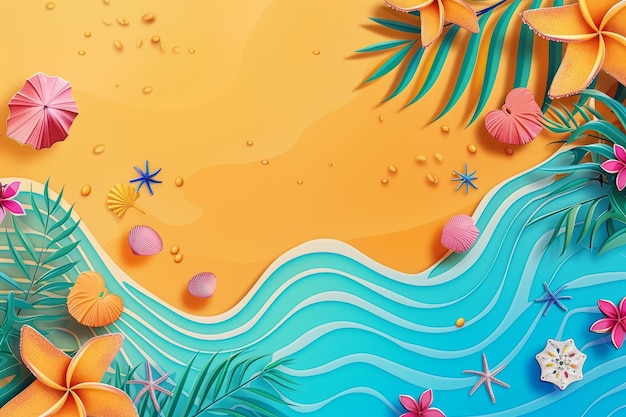 A vector summer beach tropical paradise