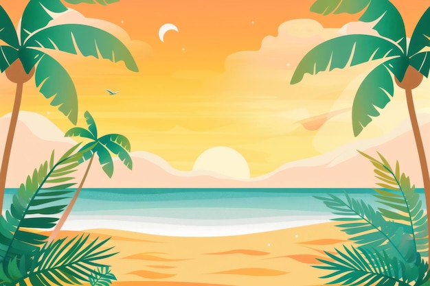 A vector summer beach tropical paradise