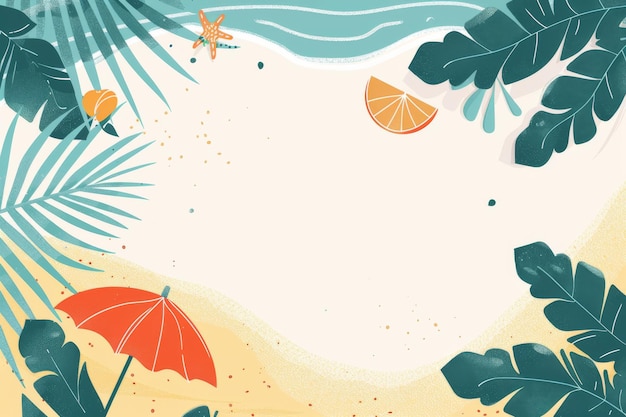 A vector summer beach tropical paradise