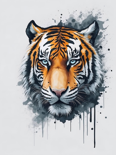 vector tiger head splash