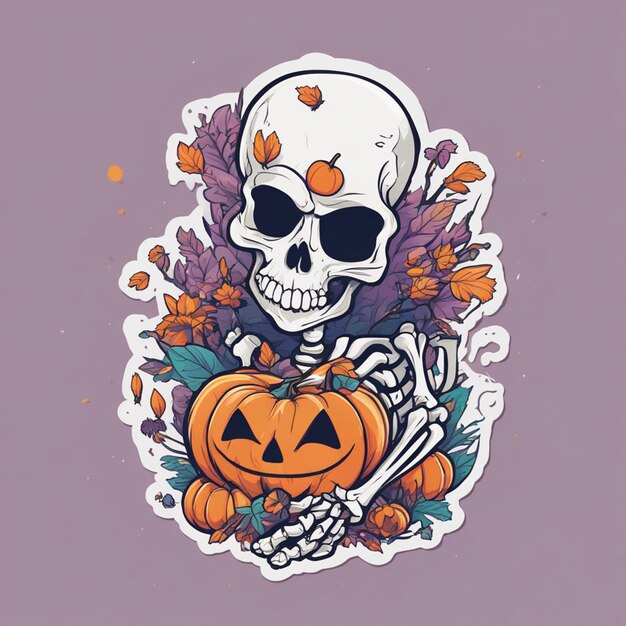 vector tshirt design illustration kawaii skeleton celebrating halloween high detail