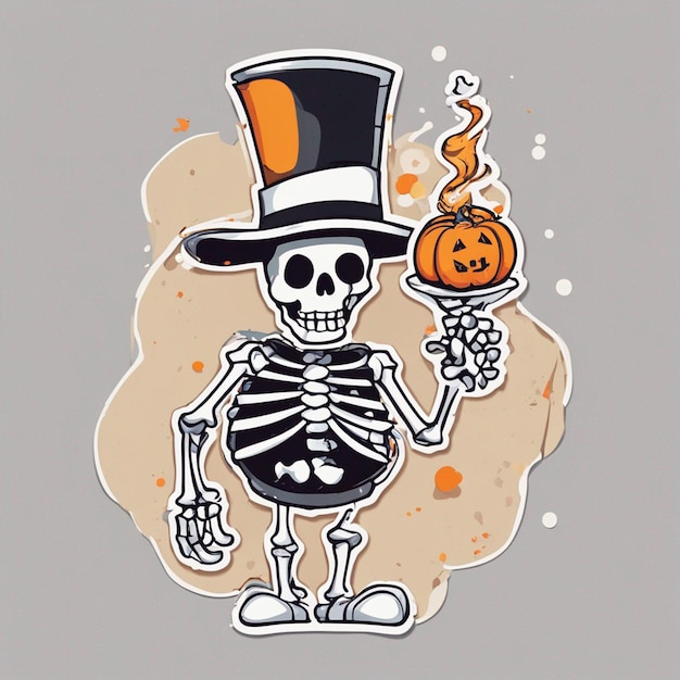 vector tshirt design illustration kawaii skeleton celebrating halloween high detail