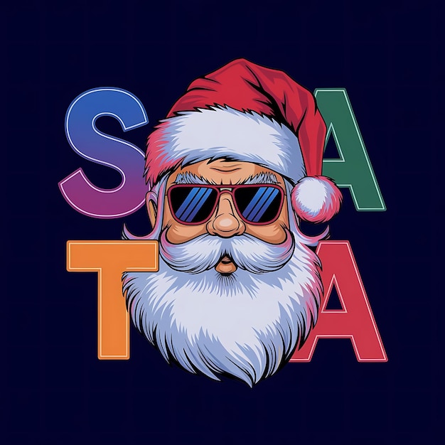 Photo a vector tshirt design with the text santa