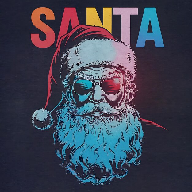 Photo a vector tshirt design with the text santa