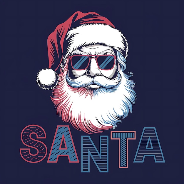 Photo a vector tshirt design with the text santa