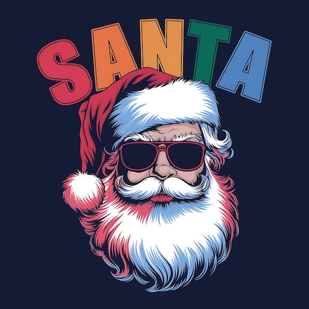 Photo a vector tshirt design with the text santa