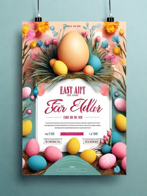 vector vertical poster template for easter celebration