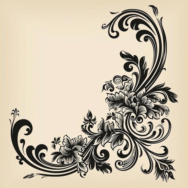 Photo vector vintage corner element for frame