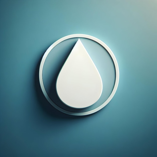 Vector Water Drop Icon with Copy Space on Minimalist Background for Hydration and Wellness Concept