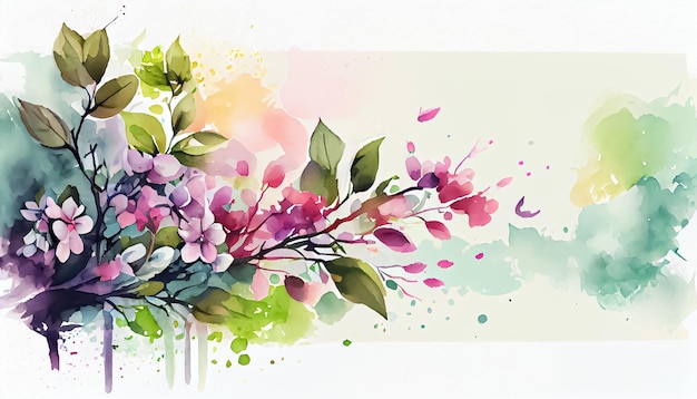 Vector watercolor spring background