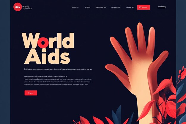 vector world aidsday landing page template