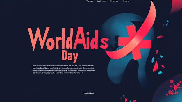 Photo vector world aidsday landing page template