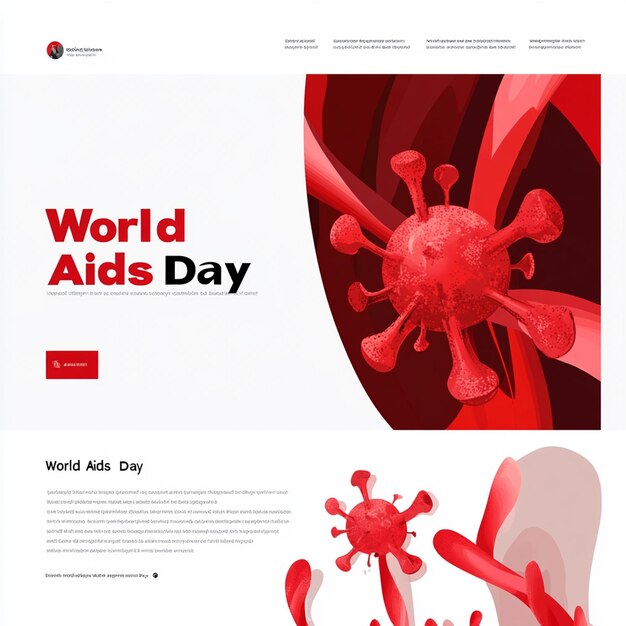 Photo vector world aidsday landing page template