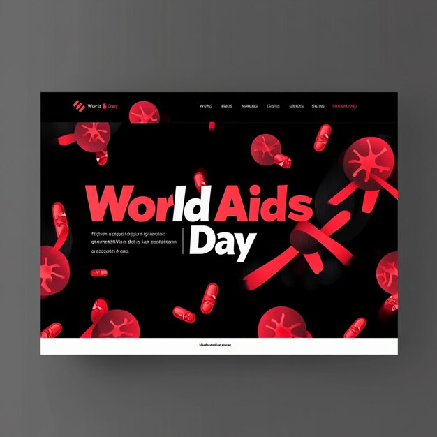 Photo vector world aidsday landing page template