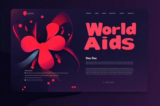 Photo vector world aidsday landing page template