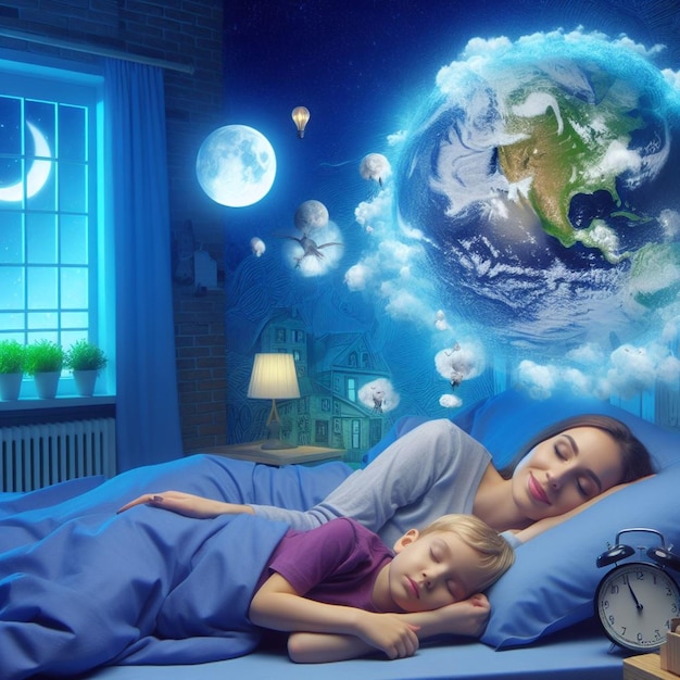 Vector world sleep day vector design illustrationhorizontal bright poster for world sleep day